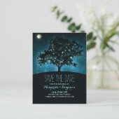 Treeと素朴String Of Lights日付を保存 案内ポストカード (スタンド正面)