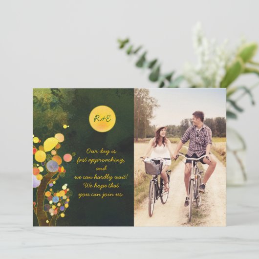 Tree素朴の結婚写真Save the Date セーブザデート (スタンド正面)