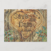 Tree素朴 Trunkのハート日付の保存 案内ポストカード (正面)