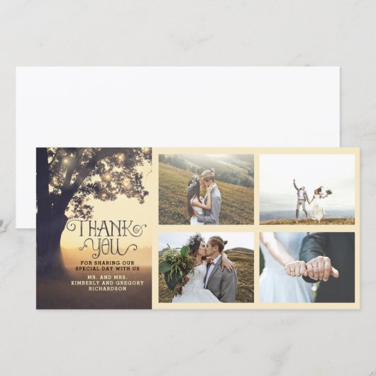 Tree 素朴 Dream Summer's 結婚 Thank You サンキューカード (正面/裏面)