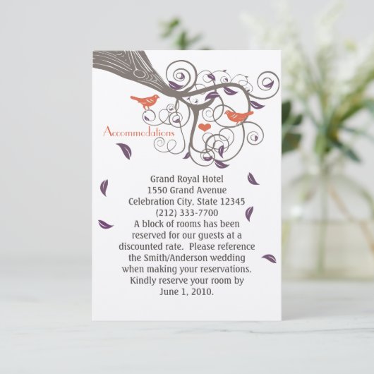 Tree 素朴 Purple Leaf Swirl宿泊施設 エンクロージャーカード (スタンド正面)