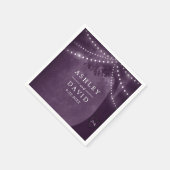 Tree 素朴 Purple String Lights結婚's スタンダードカクテルナプキン (角)