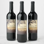 Tree and String Lights 素朴 Dreamy結婚's ワインラベル (ボトル)