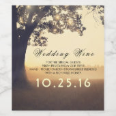 Tree and String Lights 素朴 Dreamy結婚's ワインラベル (シングルラベル)