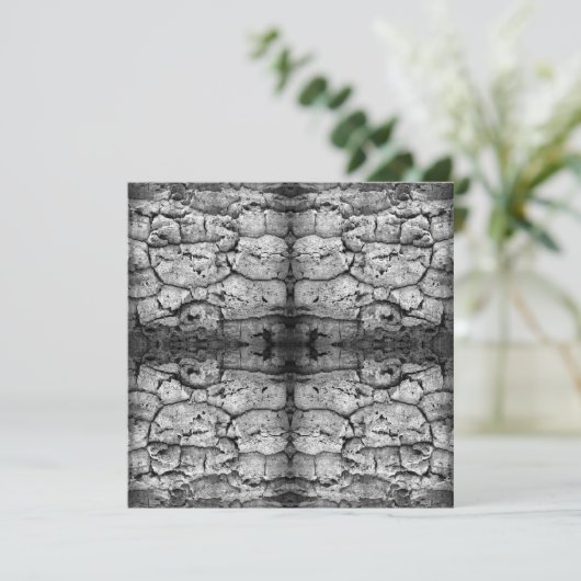 Tree Bark Black And White Photo Closeup Pattern    カード (スタンド正面)