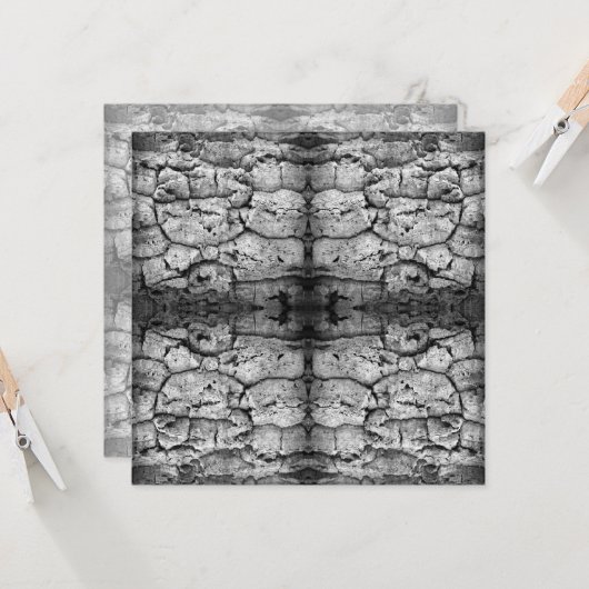Tree Bark Black And White Photo Closeup Pattern    カード (正面/裏面インサイチュ)