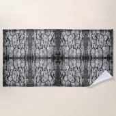 Tree Bark Black And White Photo Closeup Pattern ビーチタオル (正面)