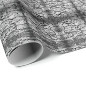 Tree Bark Black And White Photo Closeup Pattern ラッピングペーパー (ロールコーナー)