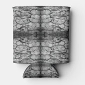 Tree Bark Black And White Photo Closeup Pattern 缶クーラー (正面)