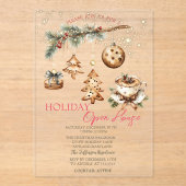 Tree Branch,Ornaments,Coffee,Stars Open House  アクリル招待状 (正面)