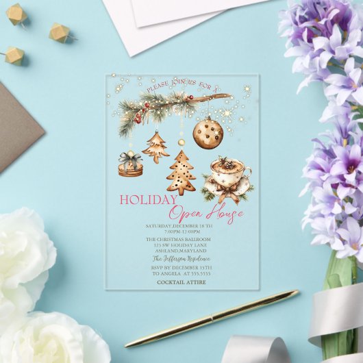 Tree Branch,Ornaments,Coffee,Stars Open House  アクリル招待状 (インサイチュ (ウェディング))