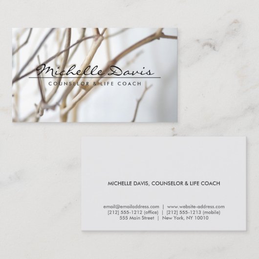 TREE BRANCHESのエレガント名刺を持つ名前 名刺 (正面/裏面)