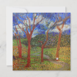 Tree colorful flat card