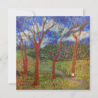 Tree colorful flat card