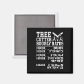 Tree Cutter Hourly Rate Funny Lumberjack Arborist  マグネット (正面/裏面)