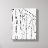 「Tree Drops」線分スケッチ抽象芸術スケッチプリント キャンバスプリント (正面)