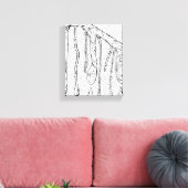 「Tree Drops」線分スケッチ抽象芸術スケッチプリント キャンバスプリント (インサイチュ (リビング))