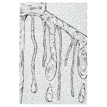 「Tree Drops」線分スケッチ抽象芸術スケッチプリント