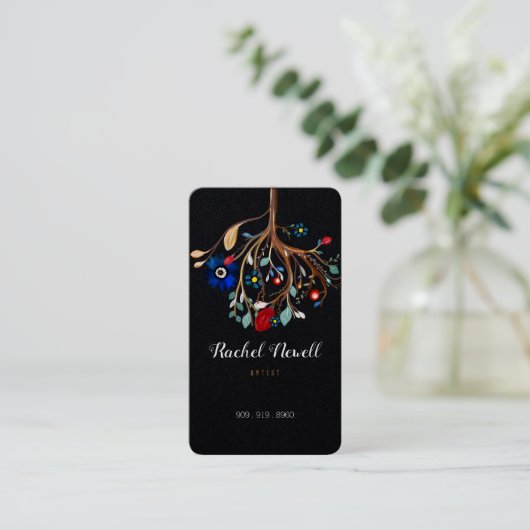 TREE FACEBOOK AND ETSY HANDMADE LOGO BUSINESS CARD 名刺 (スタンド正面)