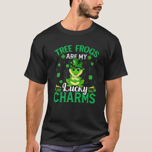 Tree Frogは私の幸運なチャームツリーカエルSt. Patric Tシャツ (正面)