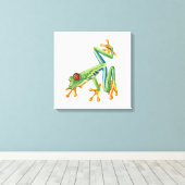 Tree frog キャンバスプリント (インサイチュ (ウッドフロア))