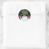 TREE FROG HOLDING SIGN:言葉を選ぶ ラウンドシール (バッグ)