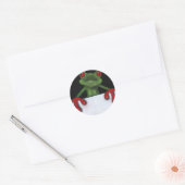 TREE FROG HOLDING SIGN:言葉を選ぶ ラウンドシール (封筒)