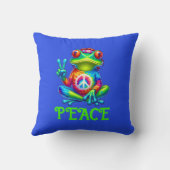 Tree Frog Peace Sign Tye Shirt, Yoga インスパイア クッション (裏面)
