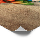 Tree Frog Playing Quebec Flag Guitar ポスター (角)