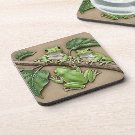 Tree Frogs Hard plastic coaster コースター (左側)