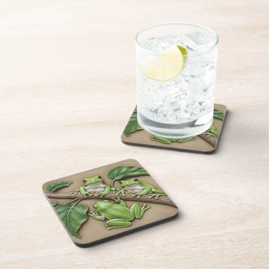 Tree Frogs Hard plastic coaster コースター (右側)
