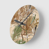Tree Fronds design ラウンド壁時計 (傾斜)