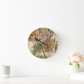 Tree Fronds design ラウンド壁時計 (ホーム)