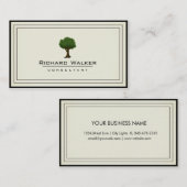 Tree Gardenエレガント Lawnロゴ気に横緑 名刺 (正面/裏面)