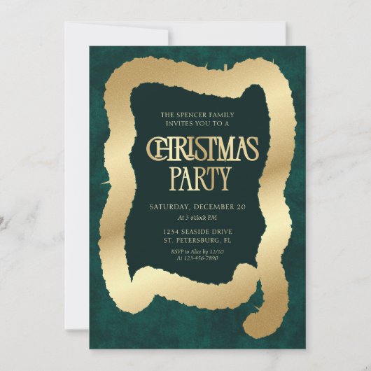 Tree Garland Christmas Party Invitation 招待状 (正面)