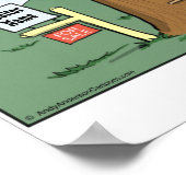 Tree house realtor cartoon personalized ポスター (角)