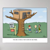 Tree house realtor cartoon personalized ポスター (正面)