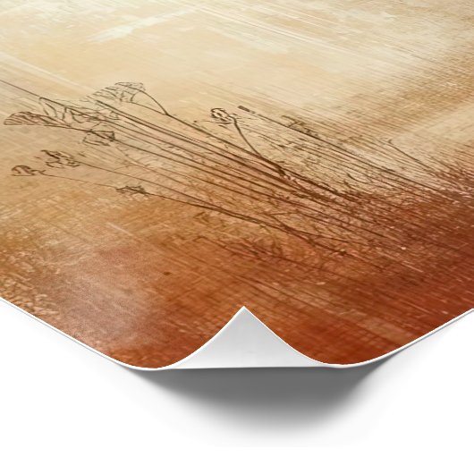 Tree In A City Scape Old Photo Graphic Design ポスター (コーナー)