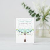Tree in Blue and Green Baby Shower Book Request エンクロージャーカード (スタンド正面)