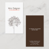 TREE IN BROWN/WHITE VERTICAL Business Card 名刺 (正面/裏面)