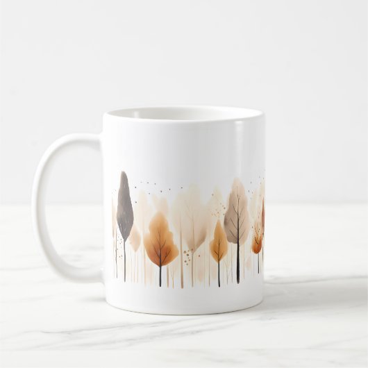 Tree In Brushスタイル コーヒーマグカップ (左)