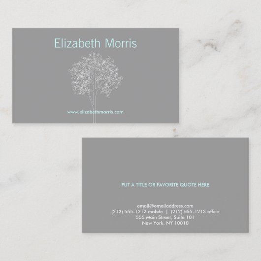 TREE in GRAY/AQUA名刺 名刺 (正面/裏面)