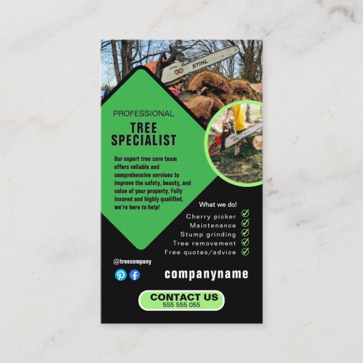 TREE landscape gardener Business Card 名刺 (正面)