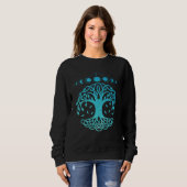 Tree Life Moon Phase Wiccan Yggdrasil Nordic Vikin スウェットシャツ (正面フル)