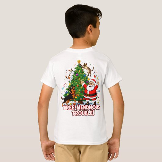 Tree-mendous Trouble: Santa’s Chaotic Christmas Cr Tシャツ (裏面フル)