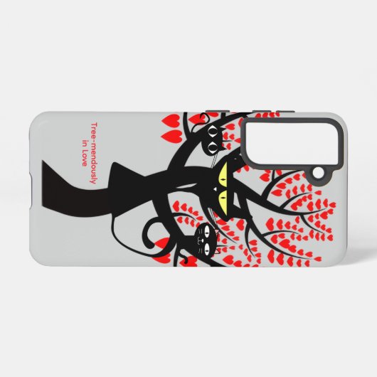 Tree-mendously in Love Galaxy Case – Black Cats Samsung Galaxyケース (裏面横)