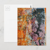 Tree Mixed Media Collage ポストカード (正面/裏面)