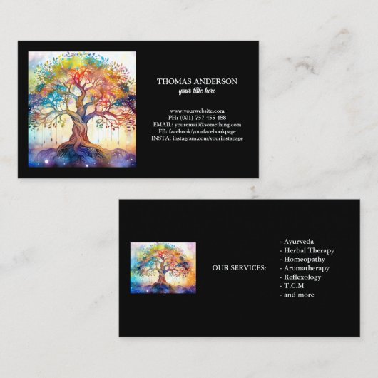Tree of モダン Life Wellness Life Coach 名刺 (正面/裏面)