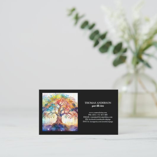 Tree of モダン Life Wellness Life Coach 名刺 (スタンド正面)