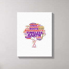 Tree of 感動的 Lifeラベルクラウド キャンバスプリント